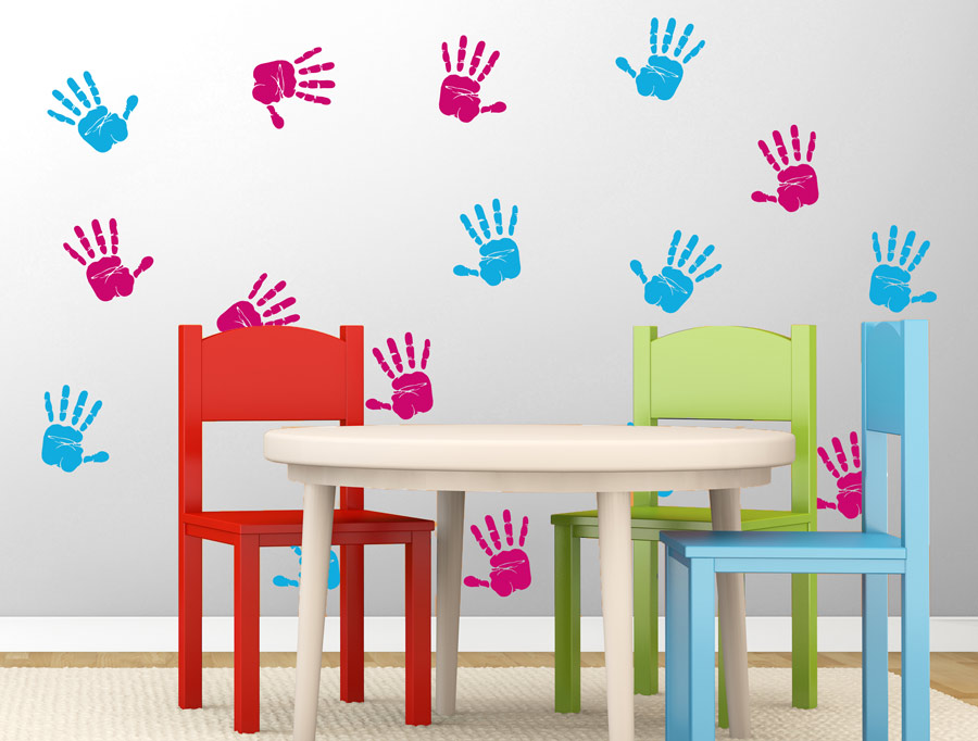 Wall sticker | colorful hands (two colors)