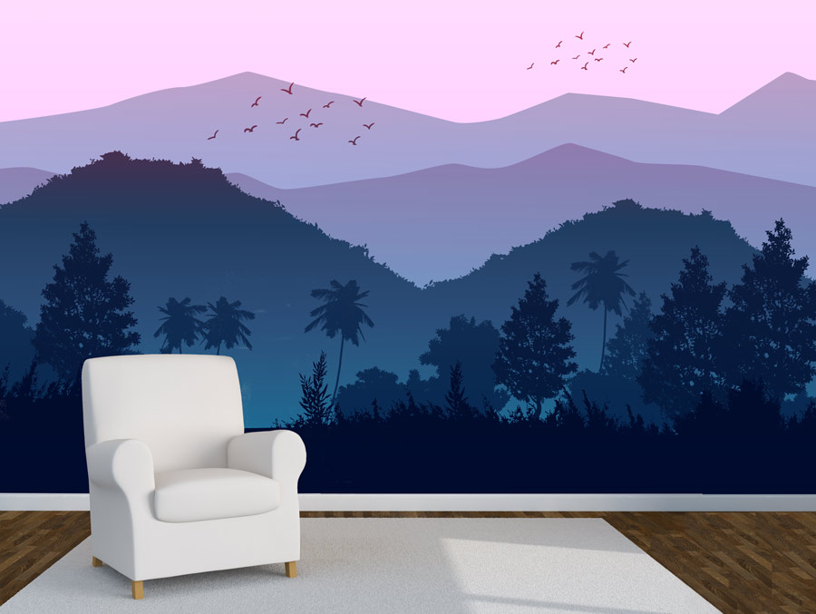 Wallpaper | Purple illustrated forest