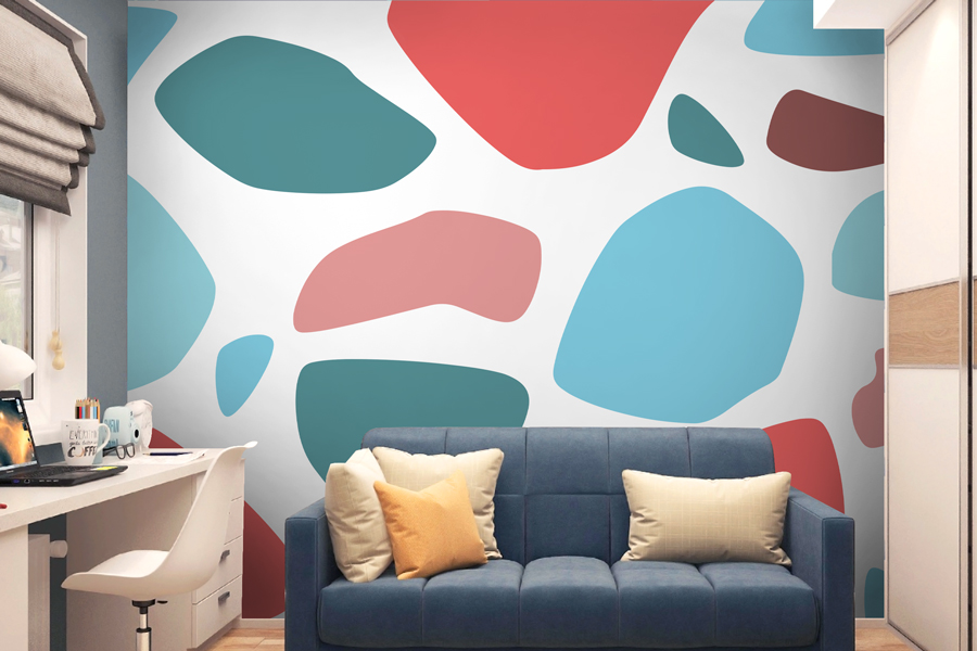 Wallpaper | Red and blue bubbles