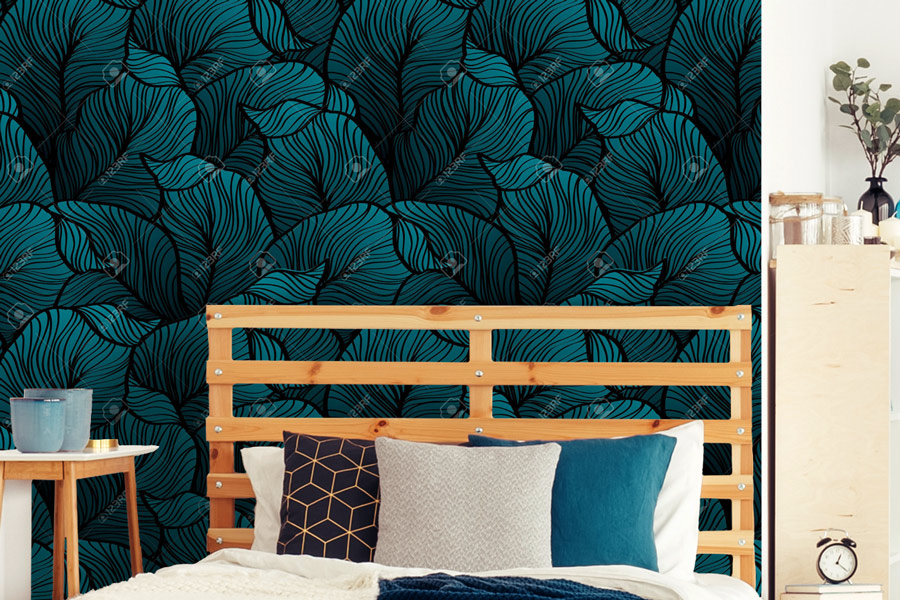 Wallpaper | Illustrated green leaves pattern