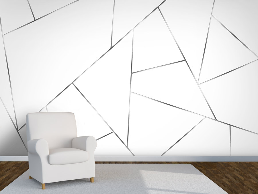 Wallpaper | White background silver slices