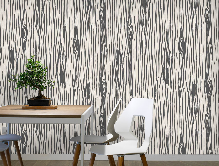 Wallpaper | Illustrated wood pattern
