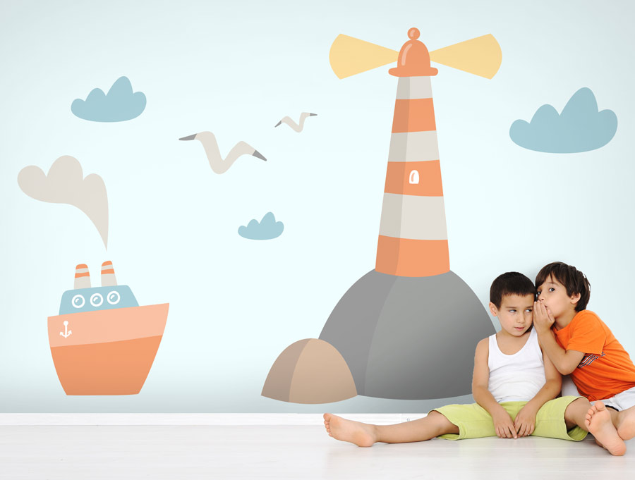 Wall sticker | Watchtower and ship