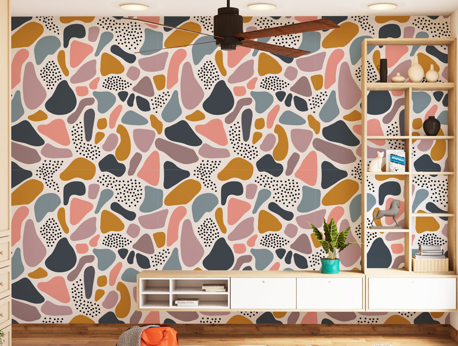 Wallpaper | Abstract shapes pink