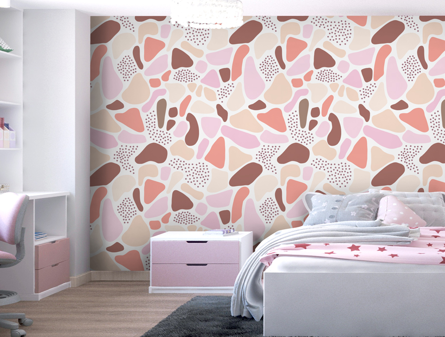 Wallpaper | Abstract shapes light pink