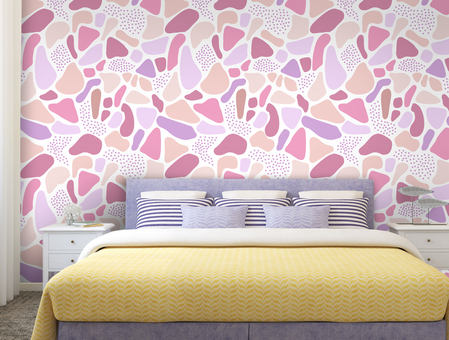 Wallpaper | Abstract shapes hot pink
