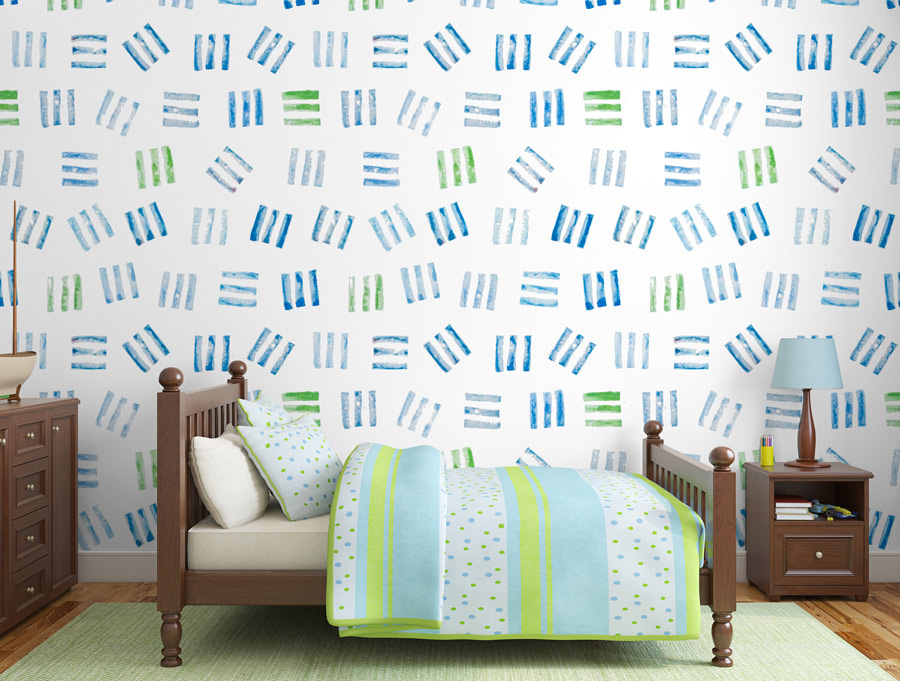 Wallpaper | Blue and green candy pattern