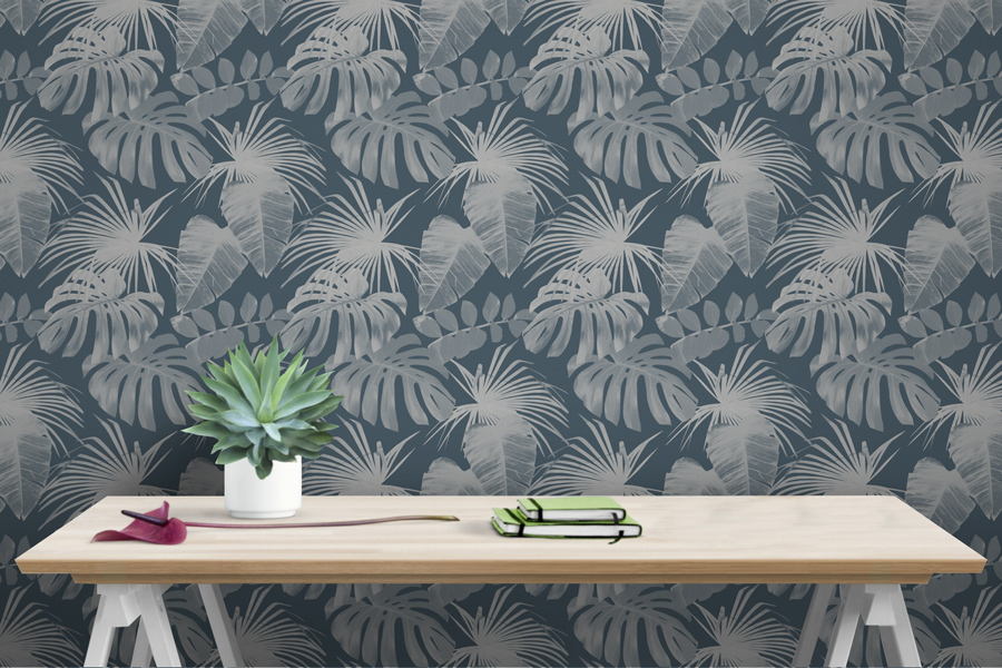 Wallpaper | Grey leaves