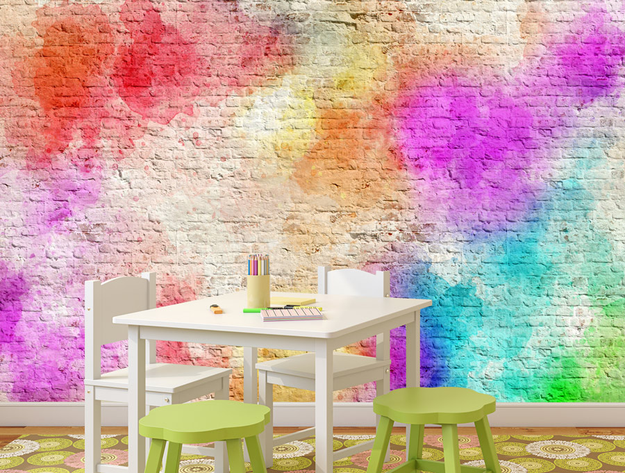 Wallpaper | Colorful brick wall