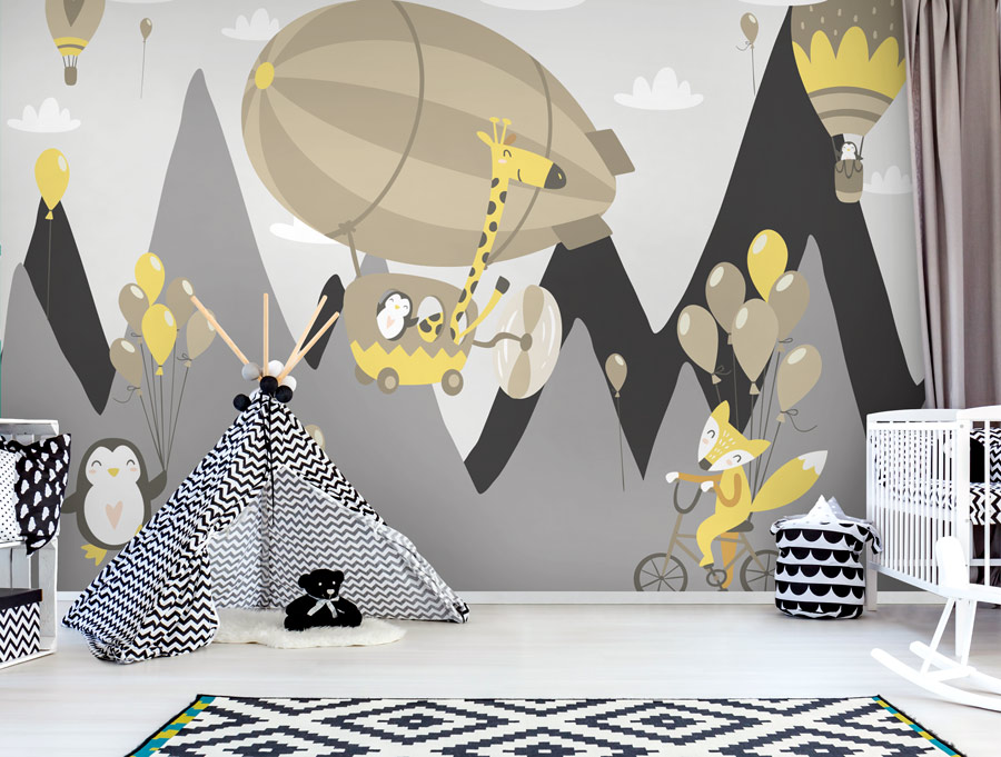 Wallpaper | Dark theme happy flying animals