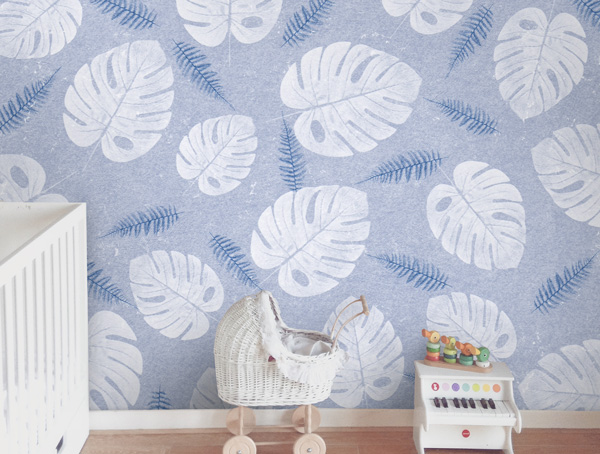 Wallpaper | Tropical pattern blue