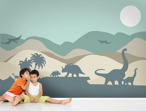 Wallpaper | Turquoise dianozaur zoo