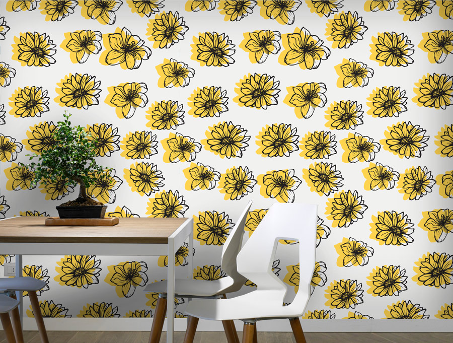 Wallpaper | Sunflowe pattern