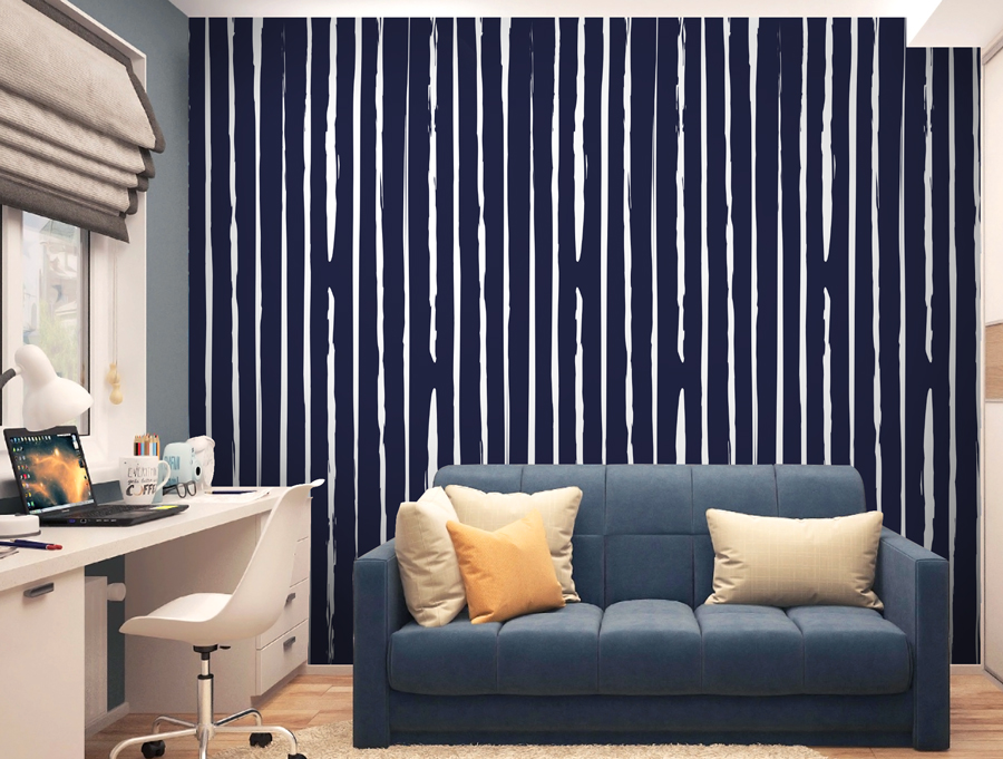 Wallpaper | Zebra wood pattern blue