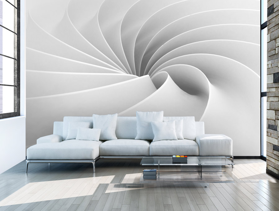 Wallpaper | Grey 3D spiral