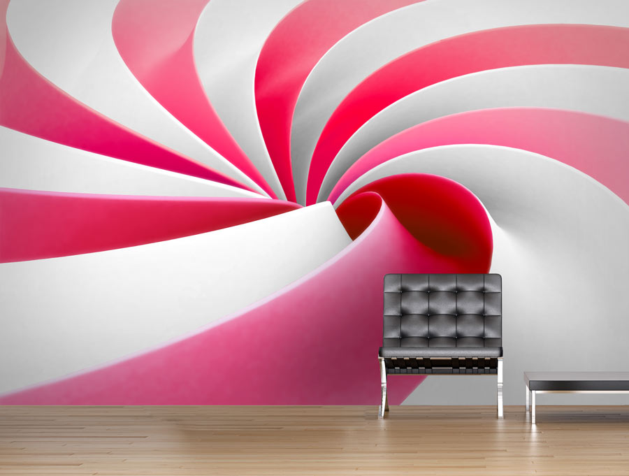 Wallpaper | White and pink 3D spiral