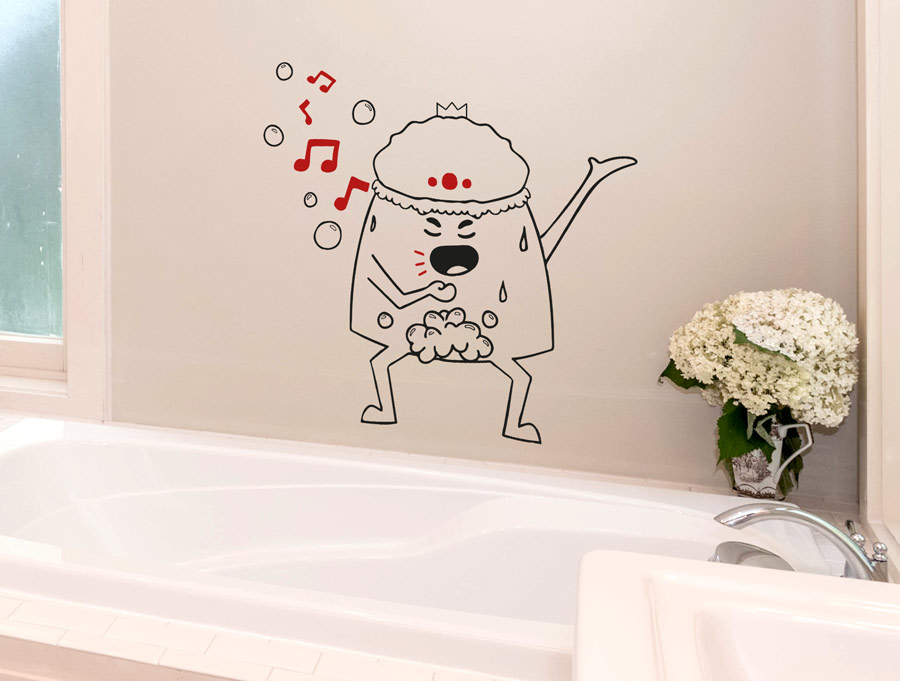 Wall sticker | Lil pit sings in the shower