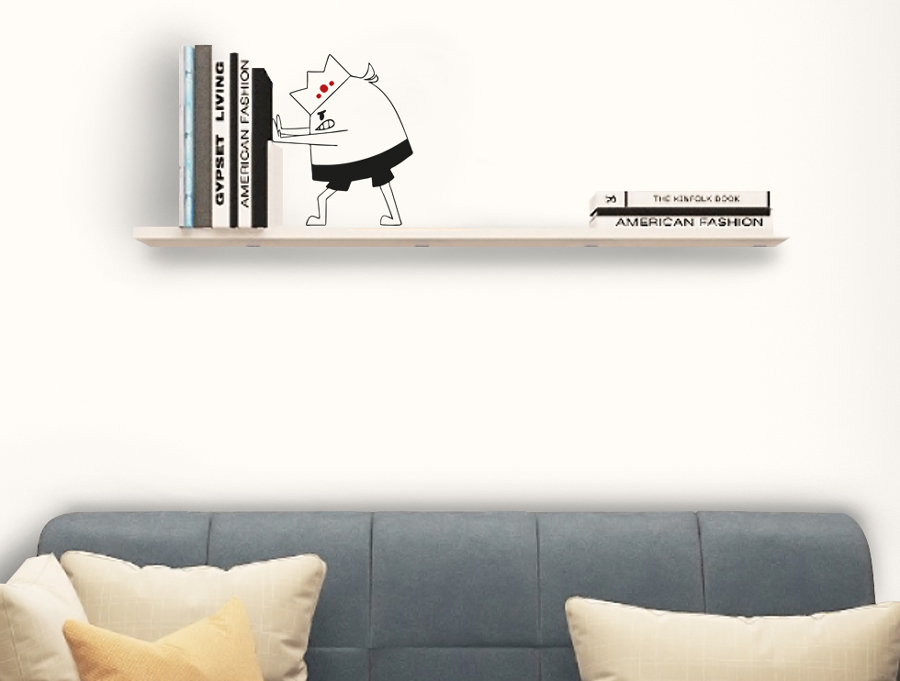 Wall sticker | Lil pit is pushing books
