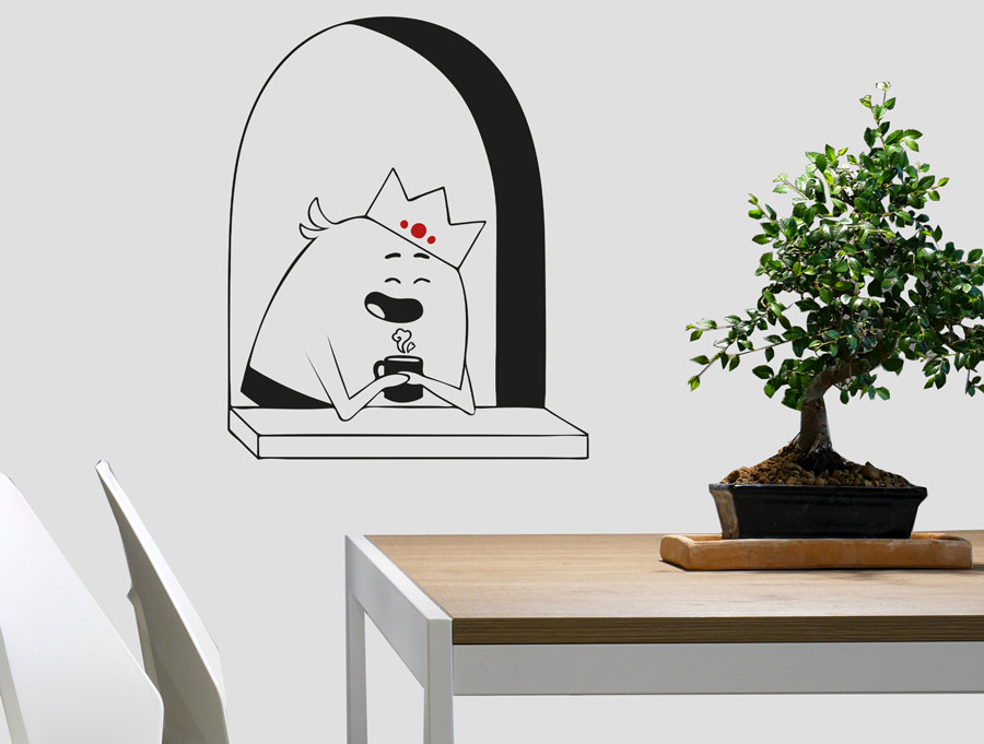 Wall sticker | Lil pit enjoys a cup of coffee