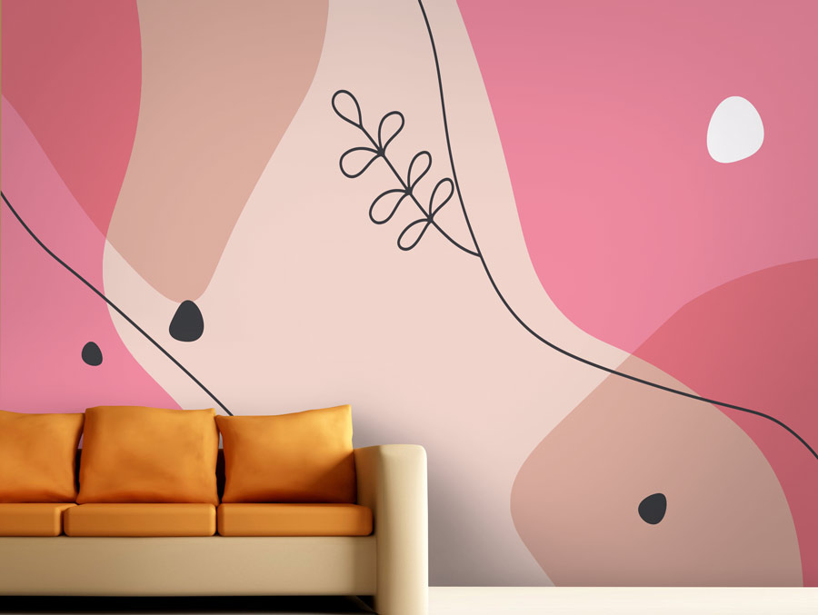 Wallpaper | Pink leafy design