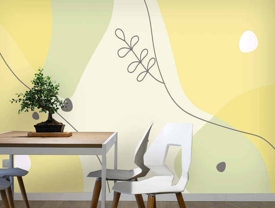 Wallpaper | Yellow leafy design