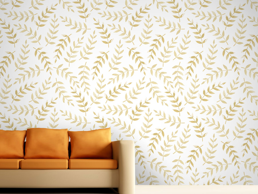 Wallpaper | Yellow leaves pattern
