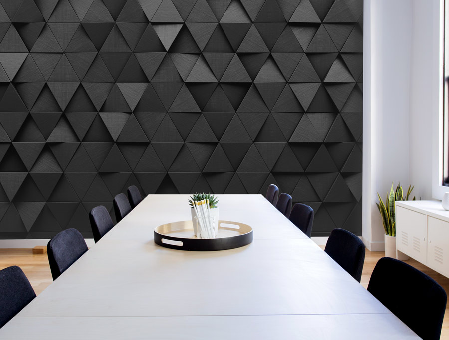 Wallpaper | Black 3D triangles