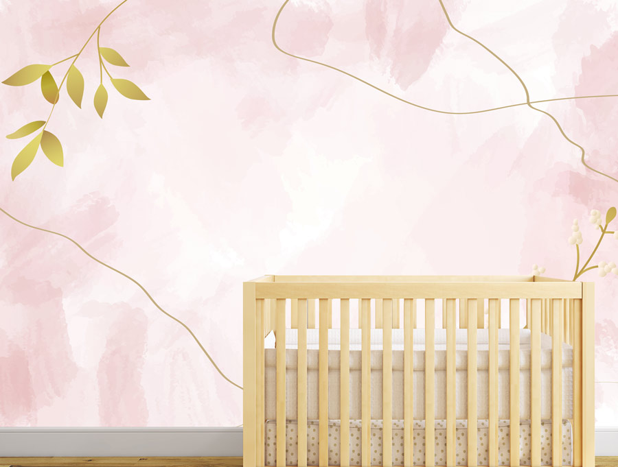 Wallpaper | Delicate leaf design pink