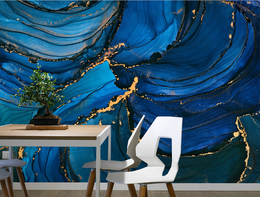 Wallpaper | Blue luxurious marble