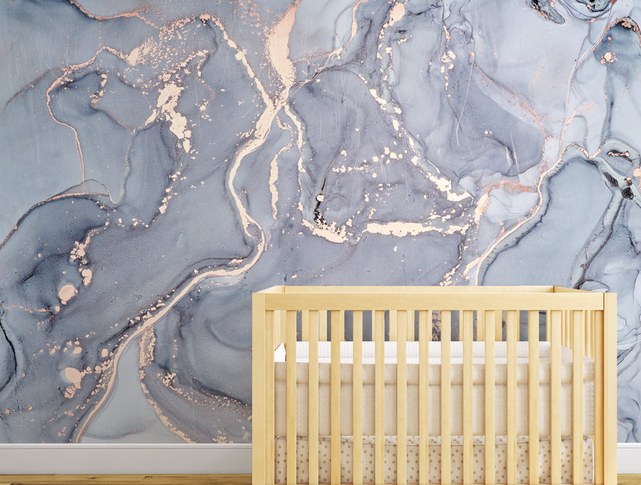 Wallpaper | Light blue and white luxurious marble