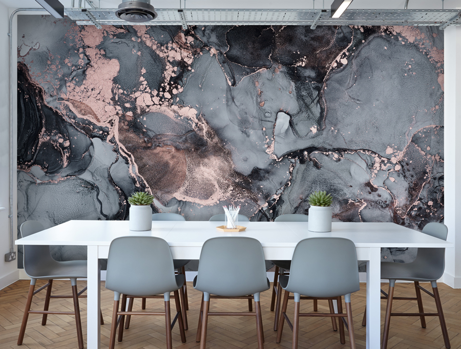 Wallpaper | Orange and black luxurious marble