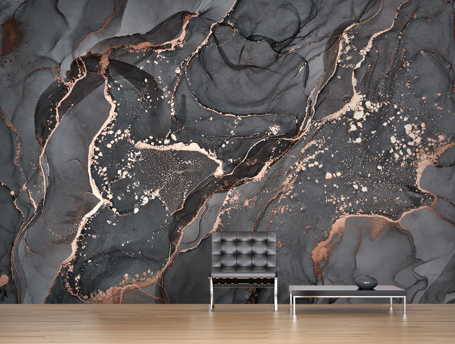 Wallpaper | Black and white gold luxurious marble