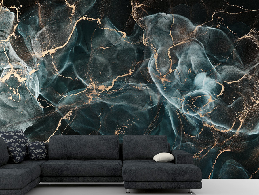 Wallpaper | Green smoke luxurious marble