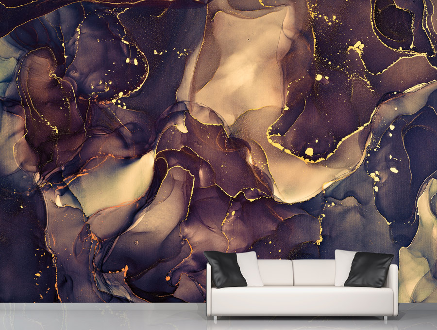 Wallpaper | Orange purple luxurious marble