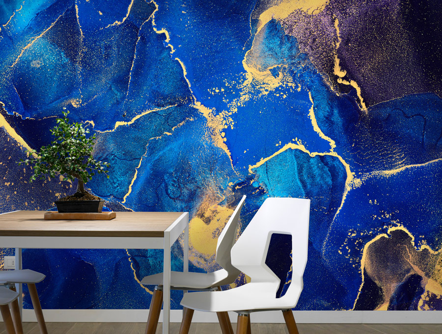 Wallpaper |Shining blue luxurious marble