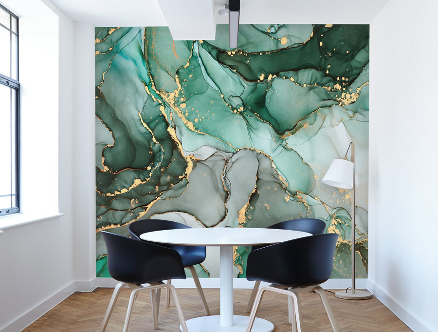 Wallpaper | Emerald green luxurious marble