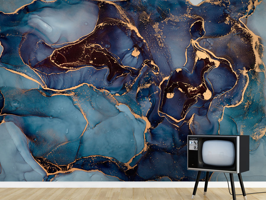 Wallpaper | Shades of blue luxurious marble