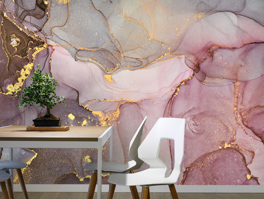 Wallpaper | Pink and brown luxurious marble