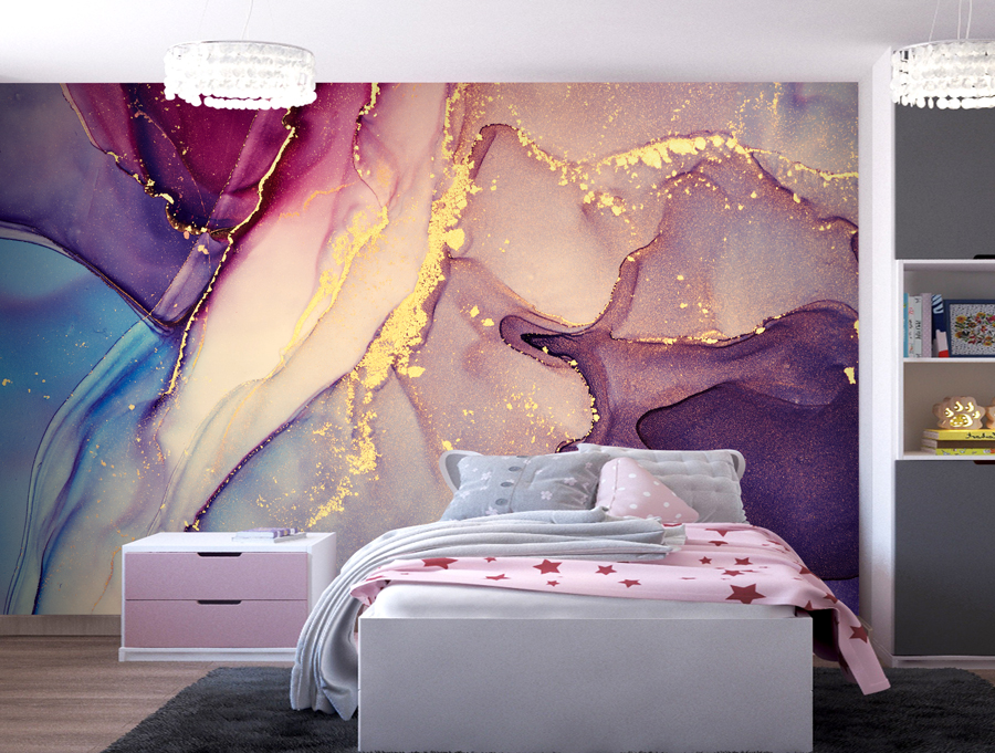 Wallpaper | Pink and purple cream luxurious marble