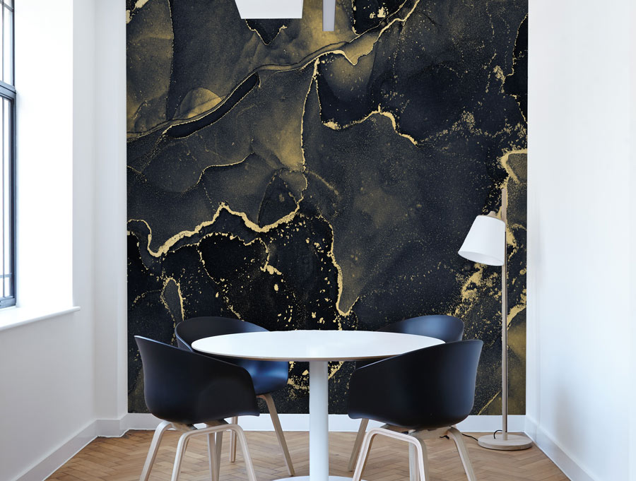 Wallpaper | Dark green and black luxurious marble