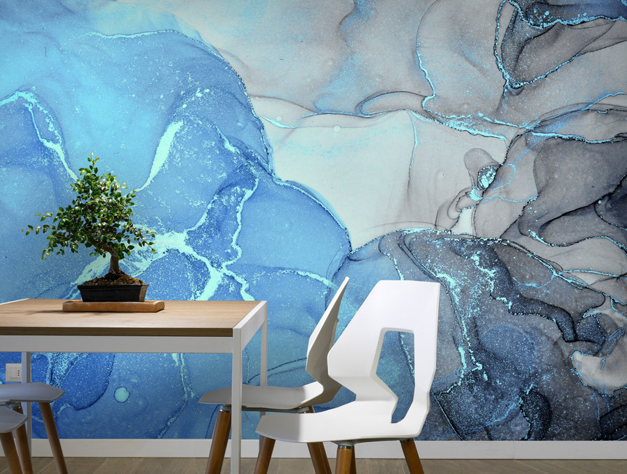 Wallpaper | Shades of grey and blue luxurious marble