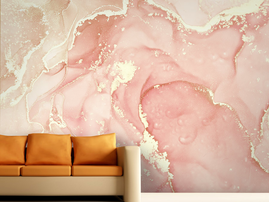 Wallpaper | Peach pink luxurious marble