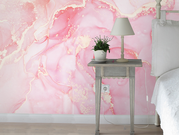 Wallpaper | Pink cream luxurious marble