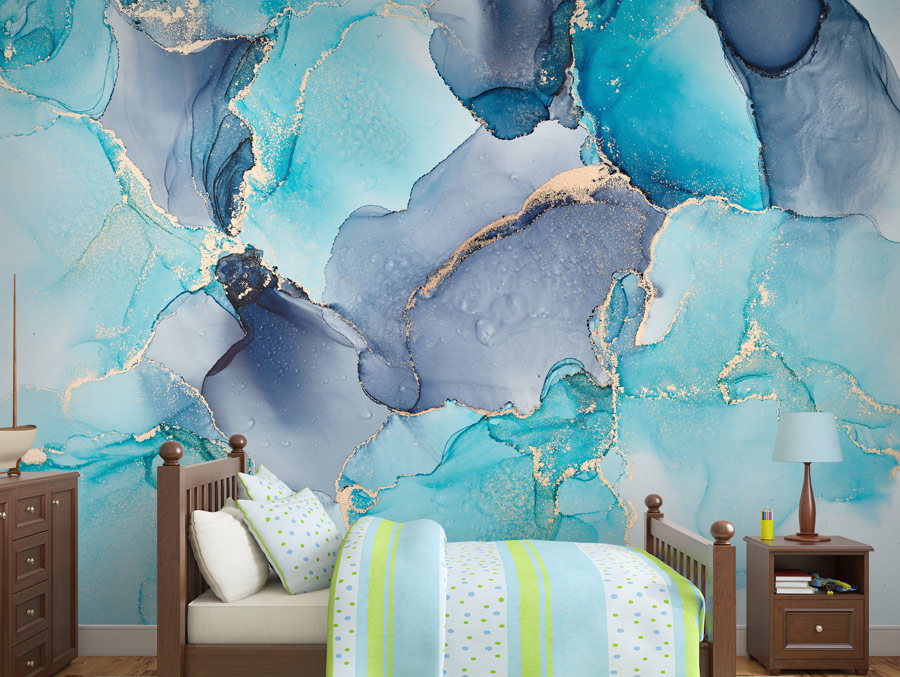 Wallpaper | Light ice blue luxurious marble