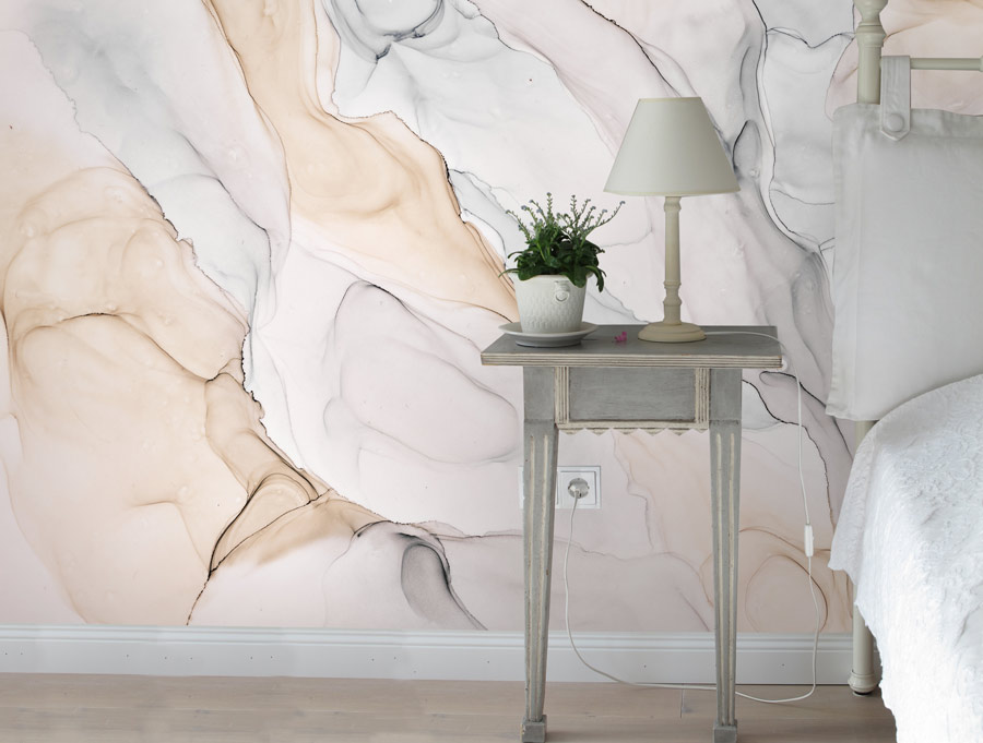 Wallpaper | White and cream luxurious marble