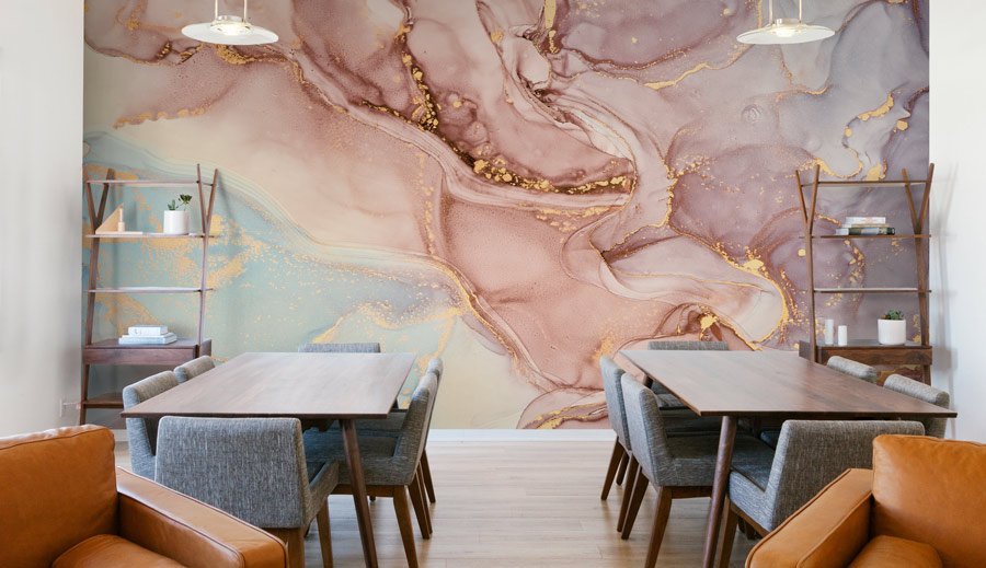 Wallpaper | Shades of pink and gold luxurious marble