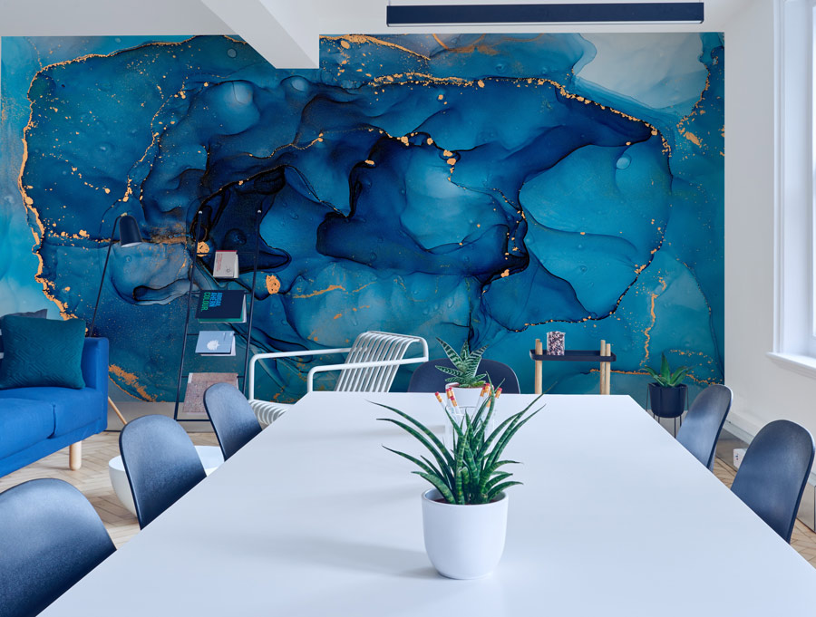 Wallpaper | Aqua blue luxurious marble