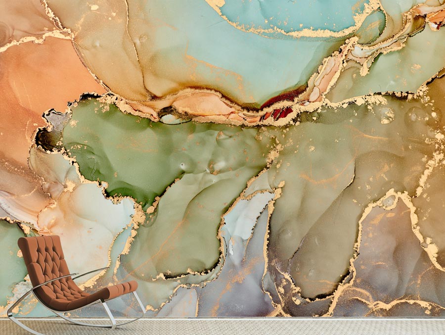 Wallpaper | Sewage green luxurious marble