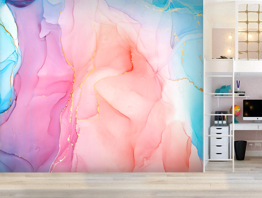 Wallpaper | Light pink blue and purple luxurious marble