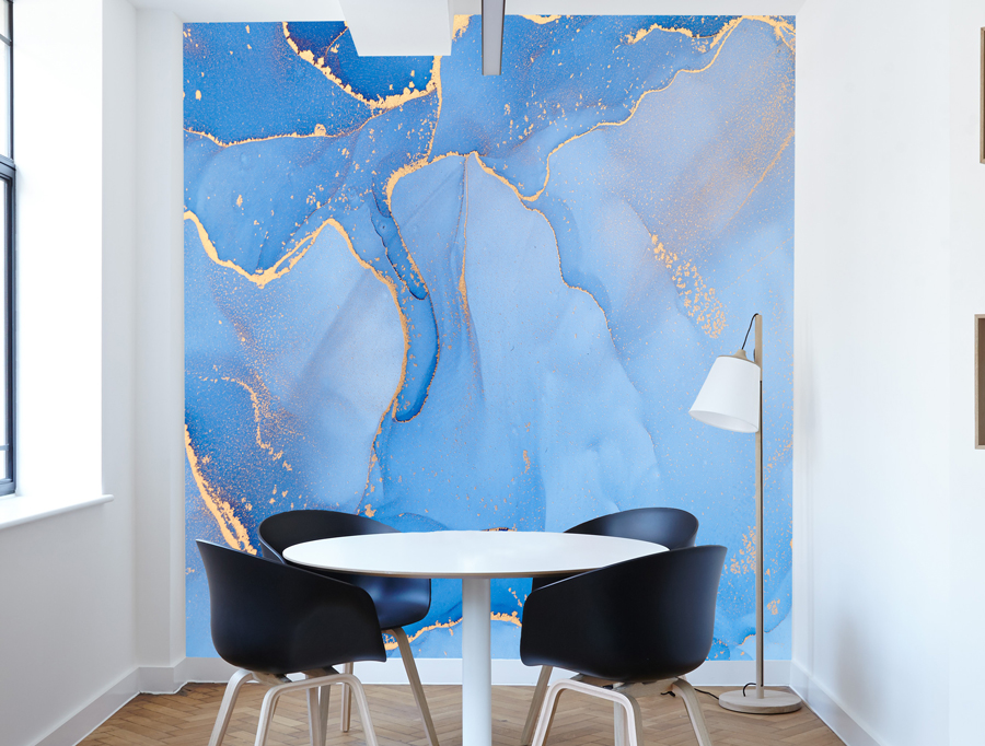 Wallpaper | Light blue and gold marble